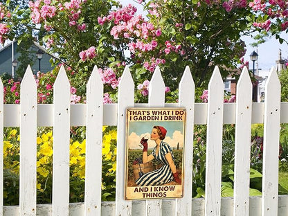 Garden Signs for Outside Wall Decor Funny Metal Signs Vintage Garden Decor for Gardener Gardening Sign Cottage Core Room Decor 8x12 Inches
