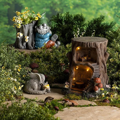 Evergreen Garden Baby Dragon Statue with Butterfly Solar Light | 8x7x6 Inches | Solar Dragon Garden Statues and Figurines Outdoor Indoor Decorations for Home