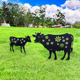 Cow Metal Stakes Garden Decor,Gifts for Women/Men/Cow Lovers,Black Silhouette Statues Outdside Decoration for Summer Garden Decor,Patio,Lawn,Backyard,Pathway,Forests,Walkway