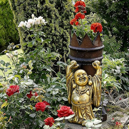 17" Laughing Buddha Statue Outdoor, Large Buddha Statue, Zen Garden Decor Gifts for Room/Patio/Deck/Porch Yard Art Decoration