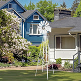 Outvita 8FT Ornamental Windmill for Yard, Heavy Duty Durable Metal Weather Vane Garden Decoration Weather Resistant for Garden, Farm, Seaside