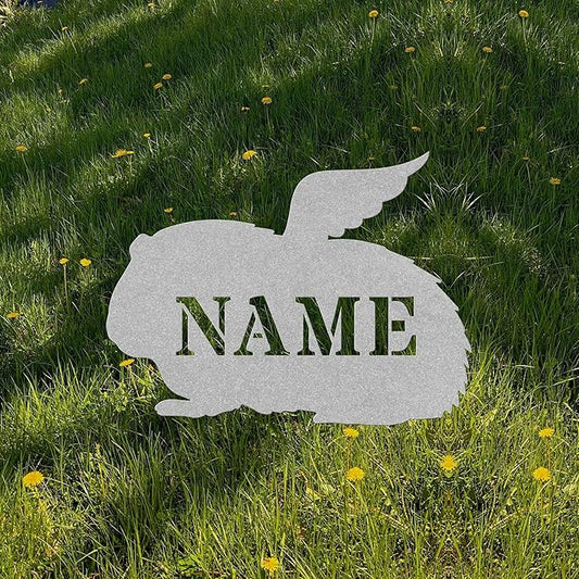 Guinea Pig Angel Wings Statue Figurine For Garden Sign Memorial Ornament Metal Burial Bereavement Sympathy Gift Grave Marker for Yard Garden Porch Lawn Grassland Park Farm Flowerpot Decor.