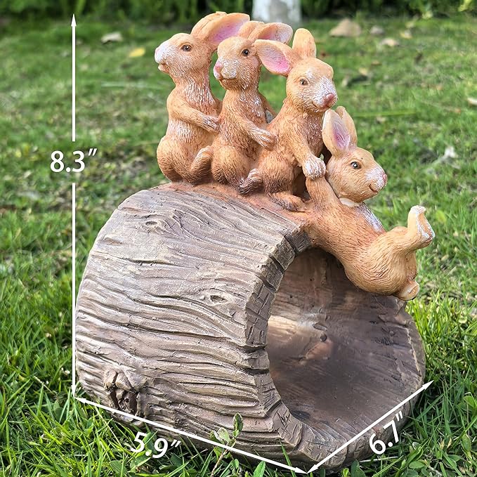 Decorative Gutter Downspout Extensions Statue,3" x 4" Downspout Extension Sculpture,Rabbit Decorative Rain Gutter Downspout Extension Figurine Decor Sculpture for Lawn Yard