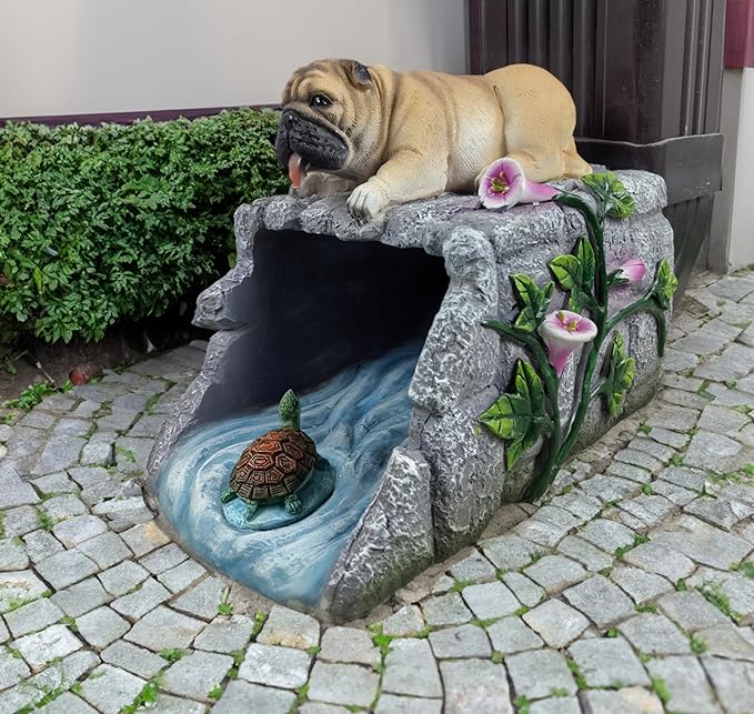 Dog Sculpture Gutter Diverter Rain,Deco Gutter Extension Downspout,Eco-Friendly Resin Statues Gutter Extender Diverter,Splash Block, Perfect Rain Gutter Downspout Extension for 3"x4" Downspouts