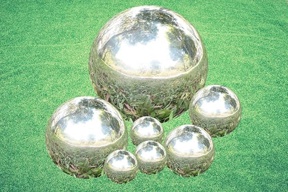 Kesywale Decorative Gazing Ball Set, 7PCS 50-150 mm Gazing Globe Mirror Ball Garden Spheres Centerpiece Balls for Home Outdoor Decor Ornament (Silver)