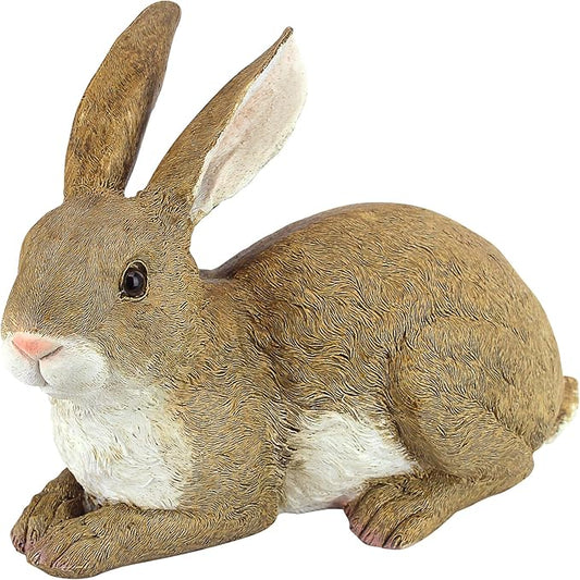 Design Toscano QM200861 Bashful The Bunny Lying Down Rabbit Outdoor Garden Statue, 10 Inch, full color