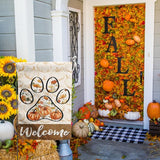 Welcome Fall Pumpkin Garden Flag Paw Print of Dog Autumn Wild Flower Yard Banner Outside Halloween Thanksgiving Outdoor Decor 12x18 Double Sided Small