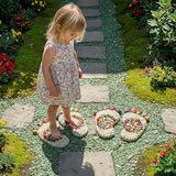 Outdooor Stepping Stones - Decorative Garden Stones for Patio, Deck, Garden or Sidewalk Faux Cobblestone Stepping Stones (Set of 2#B