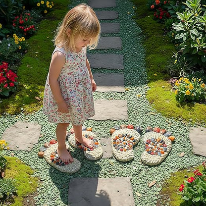 Outdooor Stepping Stones - Decorative Garden Stones for Patio, Deck, Garden or Sidewalk Faux Cobblestone Stepping Stones (Set of 2#B