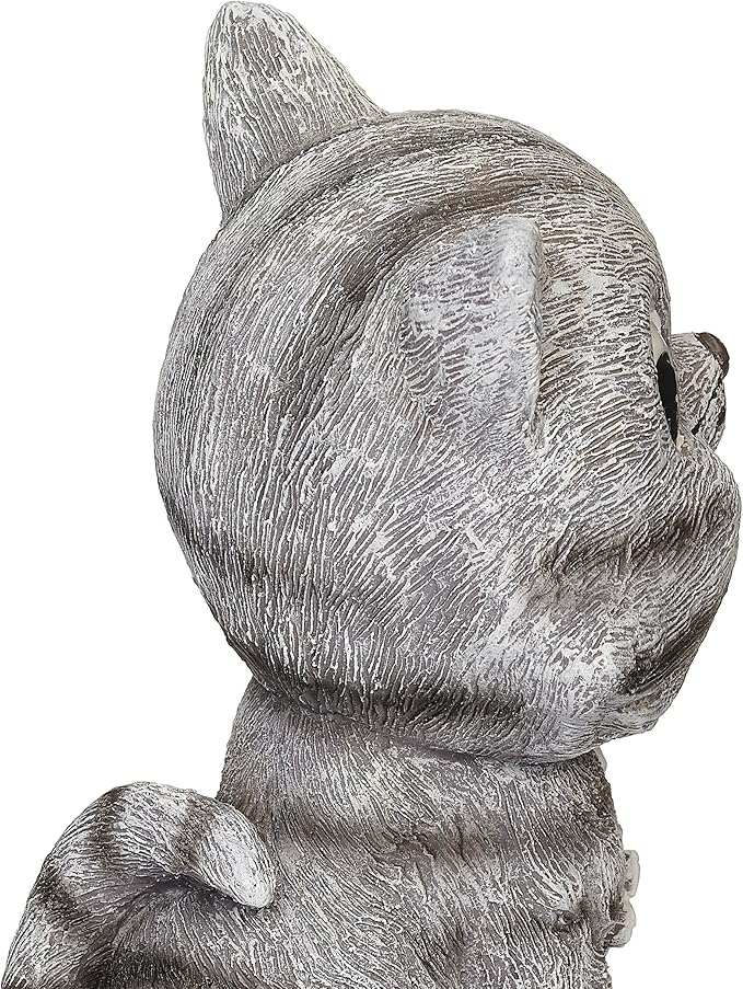 Roman 7.5” Adorable Cat on Rock Garden Statue – Outdoor Figurine – Whimsical Yard, Lawn, or Patio Decor for Cat Lovers