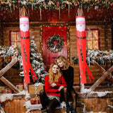 Tatuo 2 Pieces Christmas Windsock Santa Claus Windsock Santa Outdoor Hanging Windsocks Winter Decorative Fabric Wind Sock for Tree Decorations Front Yard Porch Patio Lawn Garden Party