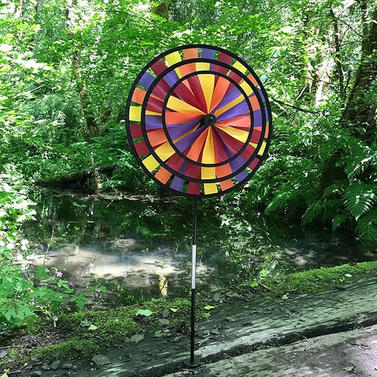 In the Breeze 14-Inch Autumn Triple Wheel Spinner, Outdoor Ground Décor, 2732