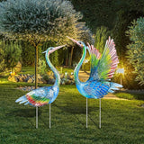 Suzile 2 Pack Garden Crane Statues Outdoor Heron Garden Animal Sculpture Metal Large Birds Lawn Sculptures and Statues for Patio Pond Patio Porch Outside Decorations