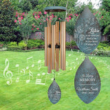 ASTARIN Custom Memorial Wind Chimes, Three Colors Personalized Sympathy Wind Chime for Loss Lover, Commemorative Wind Chime Deep Tone for Condolences/Funeral, Produced in USA