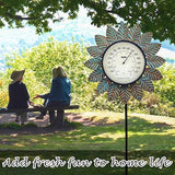 Leaf Outdoor Thermometer Decorative-42Inch Metal Leaf Garden Stake,Outside Thermometer for Patio Garden Decor for Yard and Lawn Decorations