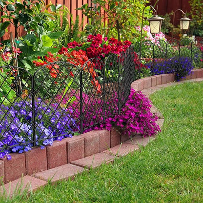 OUSHENG 25 Pack Decorative Garden Fence, Total 27ft(L) x 24in(H) Animal Barrier Border, Rustproof Metal Wire Section Edging Fencing Panel for Outdoor Patio Garden Yard, Arched