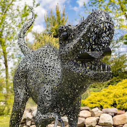 Zaer Ltd. 7.33ft. Tall Giant Metal Tyrannosaurus Rex Garden Statue Chompers