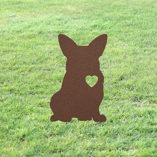 Personalized Corgi Garden Statue Stake,Custom Pembroke Welsch Corgi Outdoor Yard Art Decor,Memorial Remembrance Sculpture for Yard Garden Porch Lawn Grassland Park Farm Flowerpot Decor.