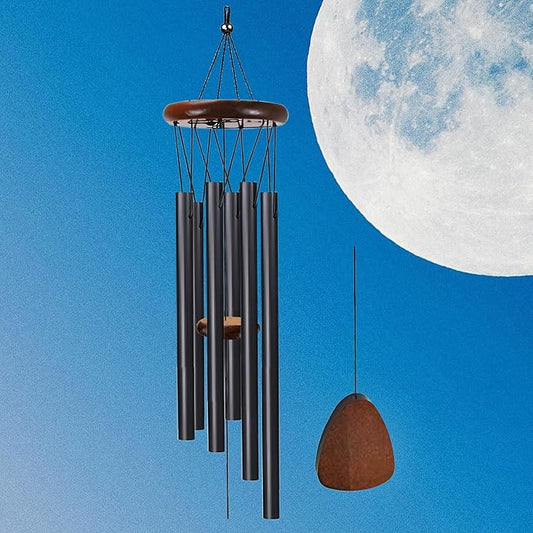 Wind Chimes for Outside Clearance,Aluminum Memorial Windchime Outdoor Suitable for Loss of Loved One Patio Decor Indoor Porch Balcony Garden Decor(Black)