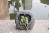 Garden Sulpture Frog Lover Statue Cute Frog Decor for Outside, Gift of Garden Statues and Figurines Outdoors,7.09 Inch