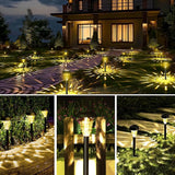 GIGALUMI 16 Pack Solar Lights Outdoor Waterproof, Warm White Pathway Light Solar Powered, Landscape Lighting, Garden Lights for Decor, Patio, Garden, Yard, Pathways, Walkways