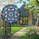 Wind Spinners Outdoor, Hanging Wind Spinner for Garden Decoration, 8 inch 3D Stainless Steel Metal Wind Sculpture for Indoor/Outdoor Decor, Mandala E