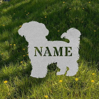 Personalized Maltipoo Silver Yard Statue Stake,Custom Maltipoo Dog Outdoor Art Decor,Memorial Remembrance Sculpture,Outdoor Statue for Yard Garden Porch Lawn Grassland Park Farm Flowerpot Decor.