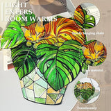 Cat Stained Glass Suncatcher Window, Hanging Sun Catchers Indoor Window, Suncatcher for Mom/Women (Monstera & Cat)