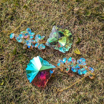 Crystal suncatchers, 76mm Axe AB auraro Crystals Sun Catchers with Crystals Chandelier Beads,Hanging Window Suncatchers, Rainbow Make for car,Ceiling,Wedding, Party, Mom,Daughter Gift(2 pcs)