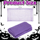 RunNico 197'' x 85'' Halloween Purple Scary Gauze, Purple Haunted House Creepy Cloth, Spooky Fabric Hanging Decoration for Horror Themed Party Supplies Indoor Outdoor Wall Yard Doorway Porch Decor