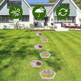 4Pcs Hexagon Butterfly Stepping Stone Outdoor Garden Walkway, Durable Plastic Pavers for Patio, Pathway, and Landscaping, Weatherproof Stepping Stone with Ground Stakes for Easy Installation