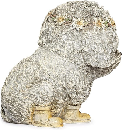 Roman Garden - Dog in Rain Boots Statue, 9H, Pudgy Pals Collection, Resin and Dolomite, Decorative, Garden Gift, Home Outdoor Decor, Durable, Long Lasting