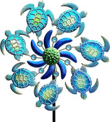 Sea Turtle Wind Spinners Garden Stake, 39" Turtles Wind Spinner Outdoor Decorations- Metal Green Outside Lawn Stake Wind Sculptures for Yard Patio,Lawn & Garden Art Decor
