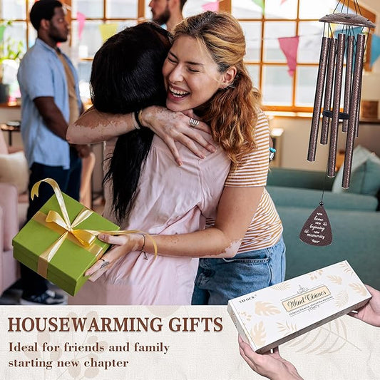 House Warming Gifts New Home, 32" Bronze Wind Chimes Housewarming Gifts, New Home Gift Ideas for Women Men Homeowners Couples Family Friends, Unique First Home Gift for Apartment Decor
