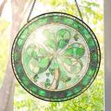 FLAGWIX St Patricks Day Decorations - Stained Glass Hanging Suncatcher 8 in - Birthday Irish Decorations, Irish Gifts for Women Men Family Friends, Shamrock Home Decor