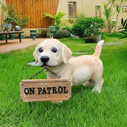 Labrador Retriever Puppy Statue, Standing Cream Dog Figurine for Outdoor/Indoor Garden Yard Patio Lawn Decor, Cute Realistic Puppy Ornament for Porch Pathway, Dog Lover Gift