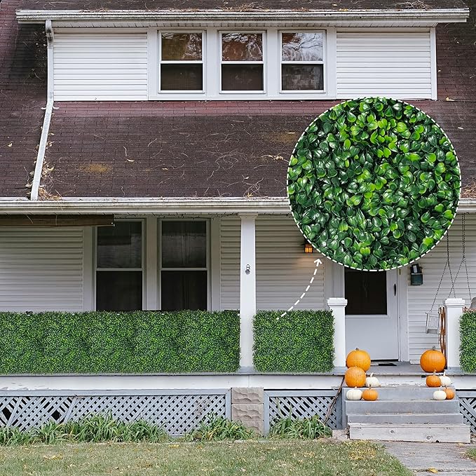 Artificial Ivy Privacy Fence Screen: 72"x 144" (72 SQFT) 4-Layer Leaf UV-Anti Faux Greenery Boxwood Backdrop Ivy Vine Leaf Panels for Outdoor, Indoor, Garden, Backyard and Decor