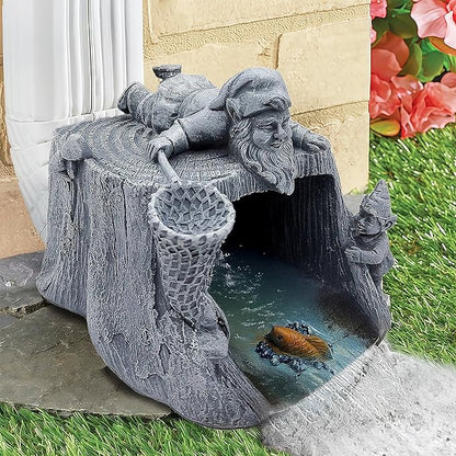 Funny Gnome Statue - Eco-Friendly Resin Outdoor Decor Sculpture, Gutter Diverter Rain, Downspout Extender, Splash Block, Decorative Gutter Extension, Perfect for 3x4 Downspouts