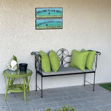 flinelife Welcome to Our Patio Metal Sign, Large Size 16 x 6, Outdoor Decoration for Patio, Porch, Pool,Outdoor Wall Decor