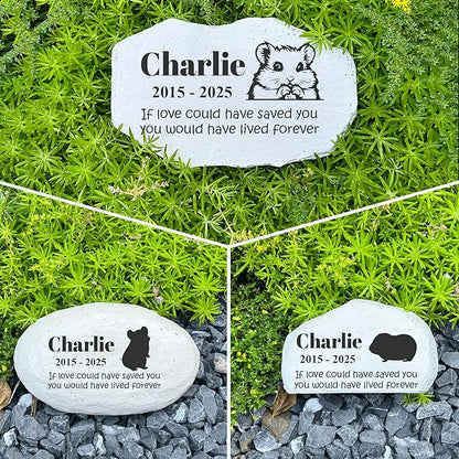 Personalized Pet Memorial Stone - Guinea Pig Headstone -Hamster Tombstone - Garden Stepping Stone Customized - Loss Gift for Hamster - Garden Cemetery Decorations