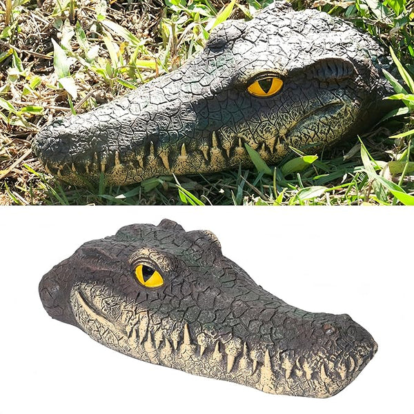 Floating Alligator Head Decoy for Ponds & Pools – Realistic Crocodile Head Garden Decor, Floating Alligator Garden Accent for Pond, Pool, and Yard Decoration