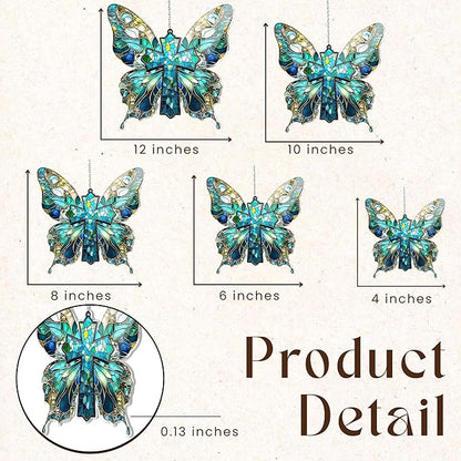 Jesus Cross Acrylic Suncatcher with Butterfly Wings, Boho Suncatchers for Window Hanging Ornament, Art Garden Decor for Lover, Gifts for Mother's Day, Mom, Grandma, Wife, Women, Nana