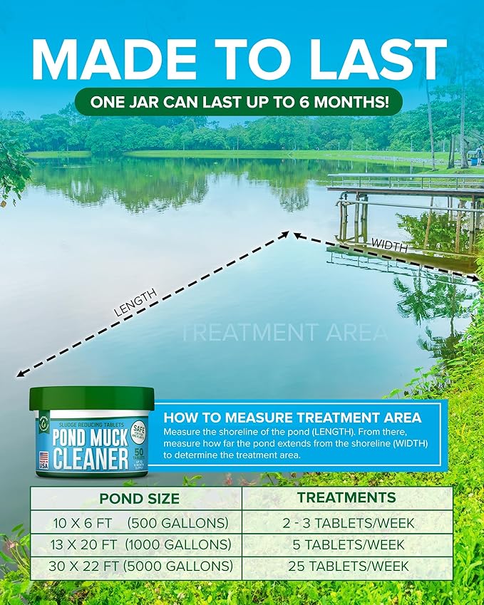 Pond Clarity Solution | Fish Pond Clarity Solution | Sludge Dissolver for Fish Pond 600 Tablets
