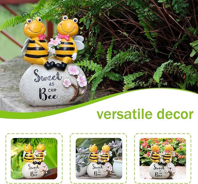 Bee Statue for Garden decor,Honey Bee Gifts Spring Decor for Outdoor,Bumle Bee Figurines Decoration for Garden Patio Yard Lawn&Indoor Table Shelf Kitchen Home Decor,Best Gifts for Lovers women