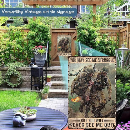 Veterans Day Metal Tin Sign U.S Army Veteran Retro Tin Sign For Backyard Garage Man Cave Shed Office Craft Room Living Room Coffee Bar Wall Decor Home Sign Gift 8x12 inch