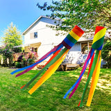 timecity 2PCS Rainbow Windsock Heavy Duty 40 Inches Garden Stripes Wind Socks Banner Flag Outdoor Hanging Decor for Wall Tree Front Patio Lawn Garden Decor