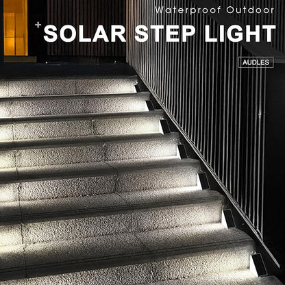 AUDLES LED Solar Step Lights Waterproof Outdoor Stair Lights, Solar Deck Light Outdoor Decor IP67 Solar Lights for Yard, Patio, Garden, Walkways, Front Door, Pathway, Driveway (8)