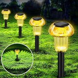 Easter Solar Pathway Lights Outdoor Decorative 4 Pack, Yellow LED Mushroom Solar Lights Outdoor Waterproof Solar Powered Decor for Yard Driveway Patio, Valentines Day Halloween Christmas Garden Decor