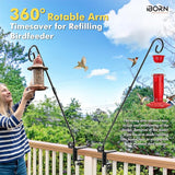 iBorn Deck Hook for Bird Feeder, Hummingbird Feeder Hanger for Deck Railing, Heavy Duty Deck Hanger for Outdoors Hanging, 360° Rotatable Arm, Solid Wire, 28 Inch, Pack of 2