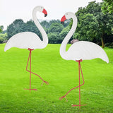 Galashield White Flamingo Yard Decorations Pack of 2 Flamingo Decor Ornaments for Outdoor Lawn and Garden